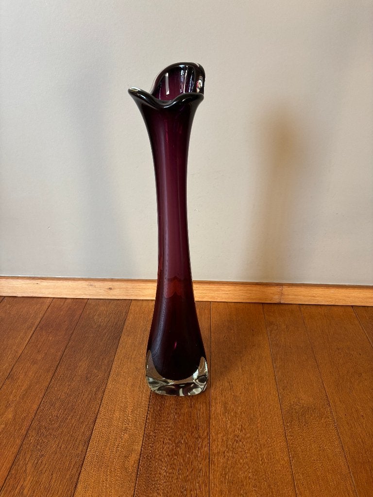 Rood glazen vaas, Huis en Inrichting, Woonaccessoires | Vazen, Ophalen, 65 cm, Rood, Glas