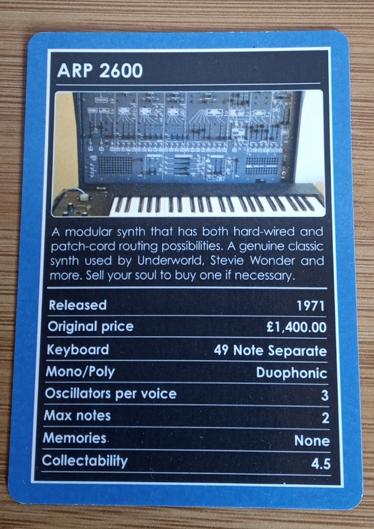 "Vintage Synths Trumps" kwartet kaarten, Verzamelen, Ophalen of Verzenden, Zo goed als nieuw
