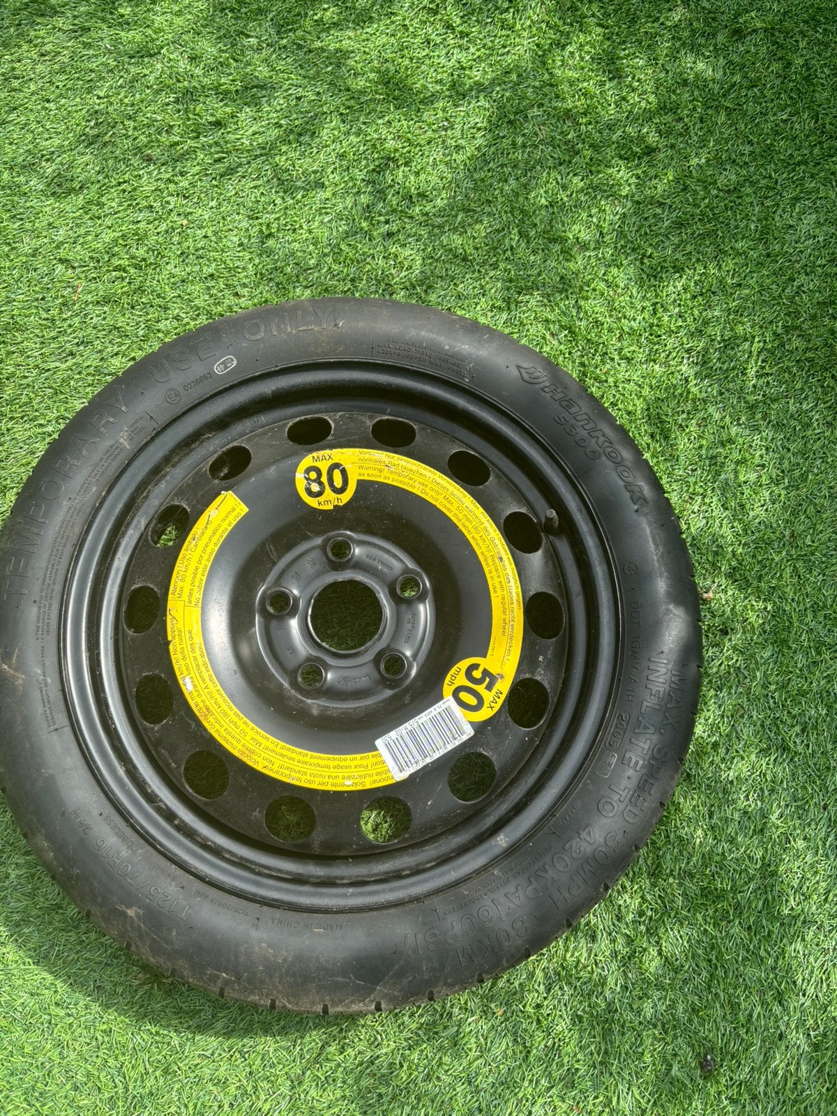 Reservewiel 125/80 R15 – 5-gaats, Ophalen