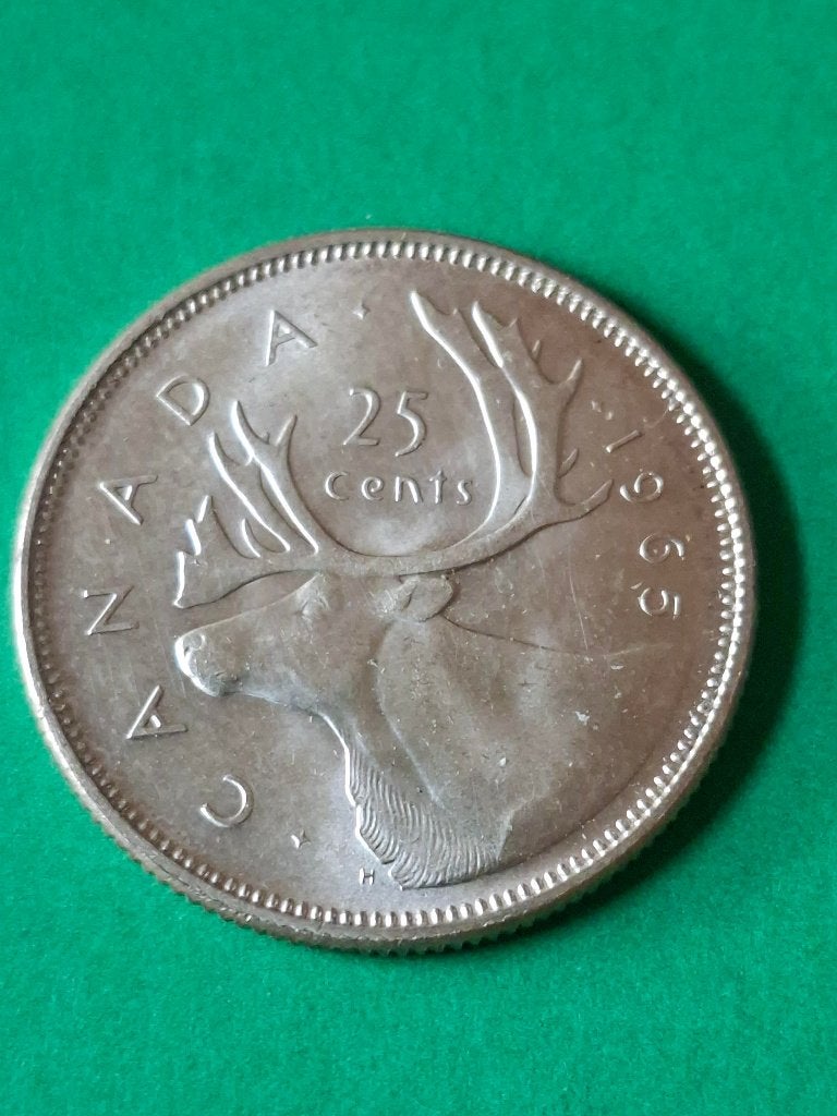 1965 Canada 25 cents en argent Elizabeth II, Envoi, Amérique du Nord, Monnaie en vrac, Argent