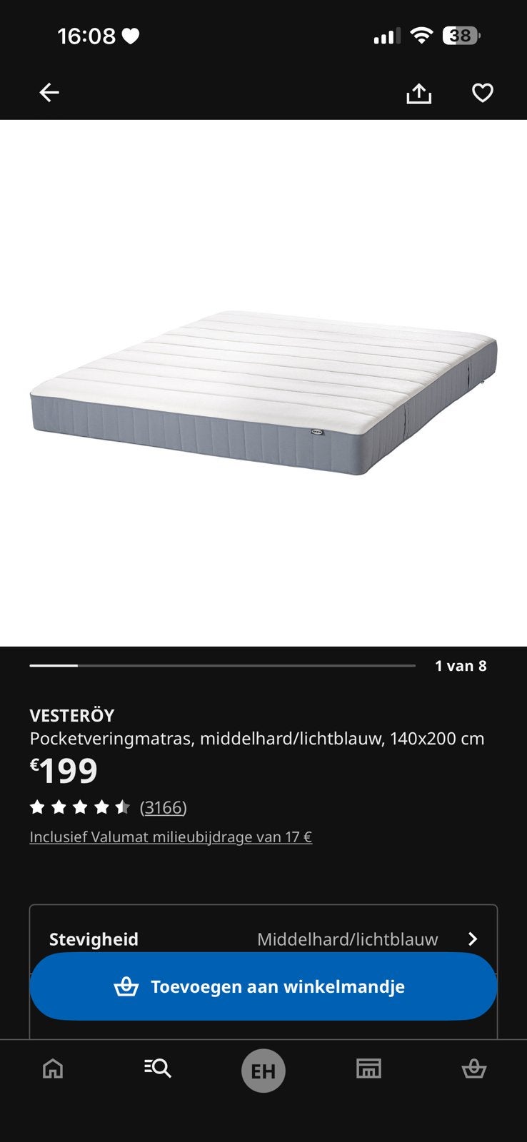 Matrass en bed, Ophalen, Gebruikt