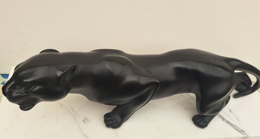 Art Deco dierensculptuur Panter (regule) van Guy Debe, Ophalen, Koper