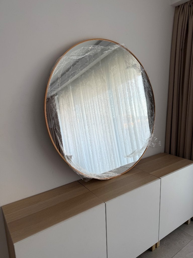 Miroir avec cadre doré, Maison & Meubles, Enlèvement, Neuf