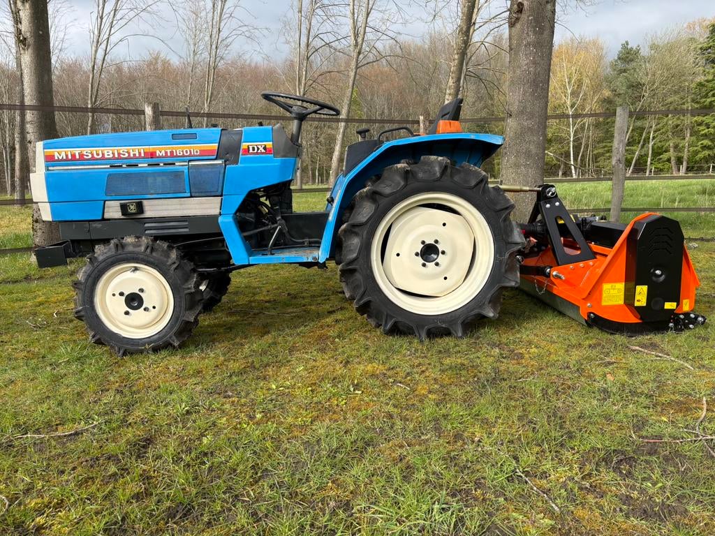 Minitractor met klepelmaaier Mitsubishi MT1601D DX, Ophalen, Gebruikt, Tot 80 Pk, Overige merken