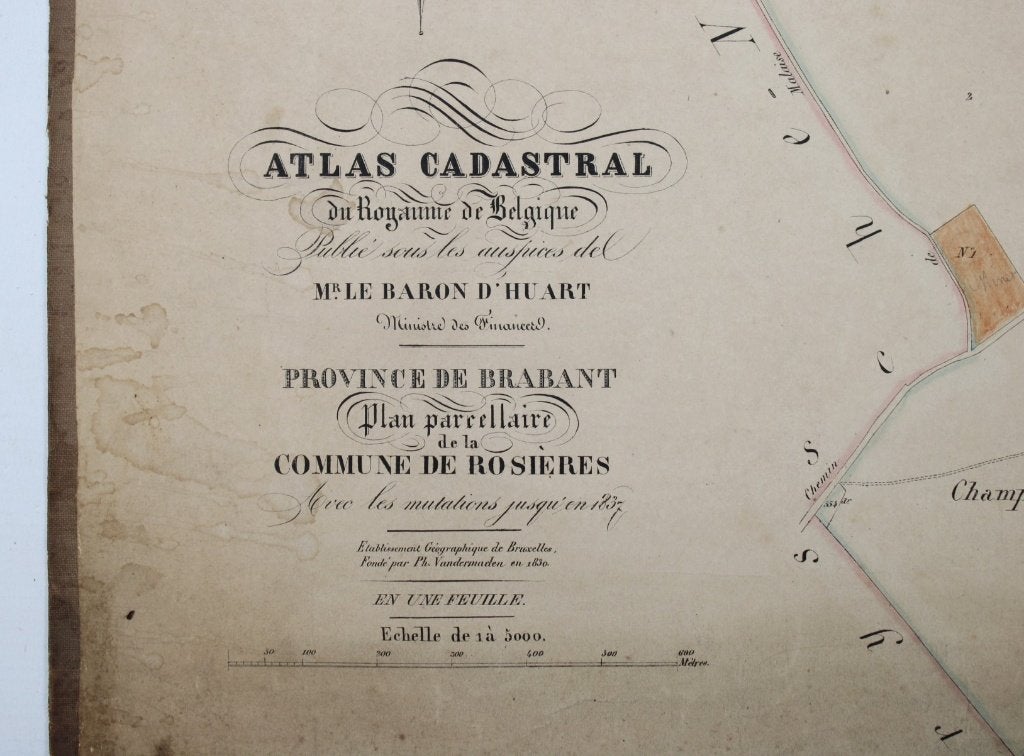 ancienne carte de Rosières (Wavre), Ph. Vandermaelen, 19e s., Enlèvement