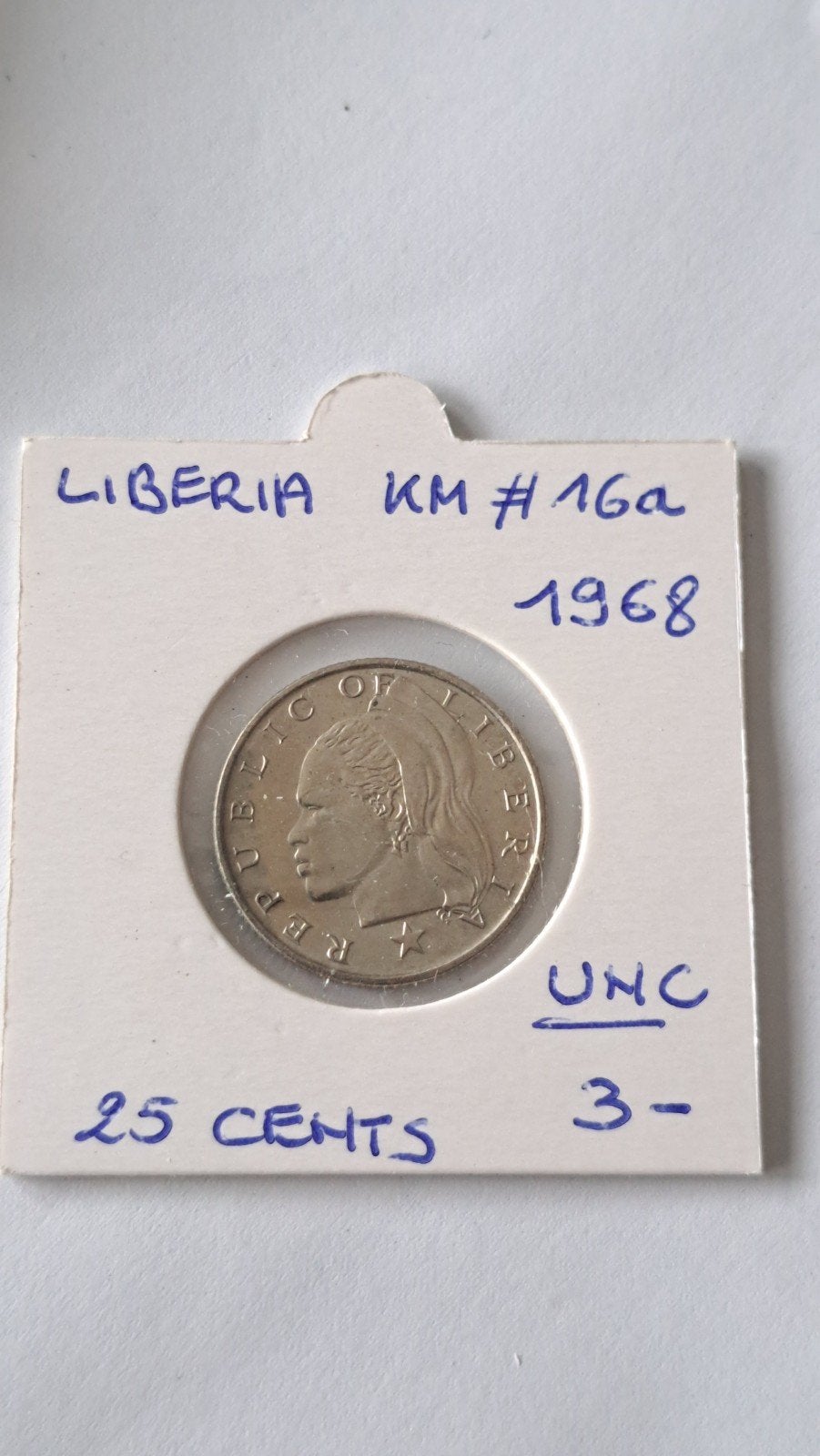 Libéria 25 cents 1968 UNC, Timbres & Monnaies, Monnaies | Afrique, Enlèvement ou Envoi