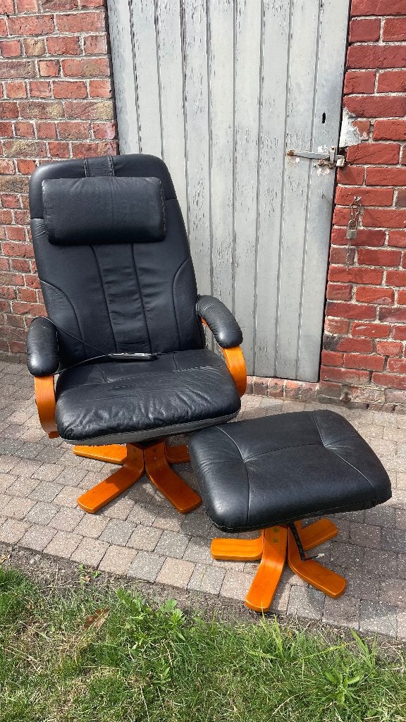 Massagestoel met voetbank, Ophalen, Gebruikt, Eenpersoons, Hout