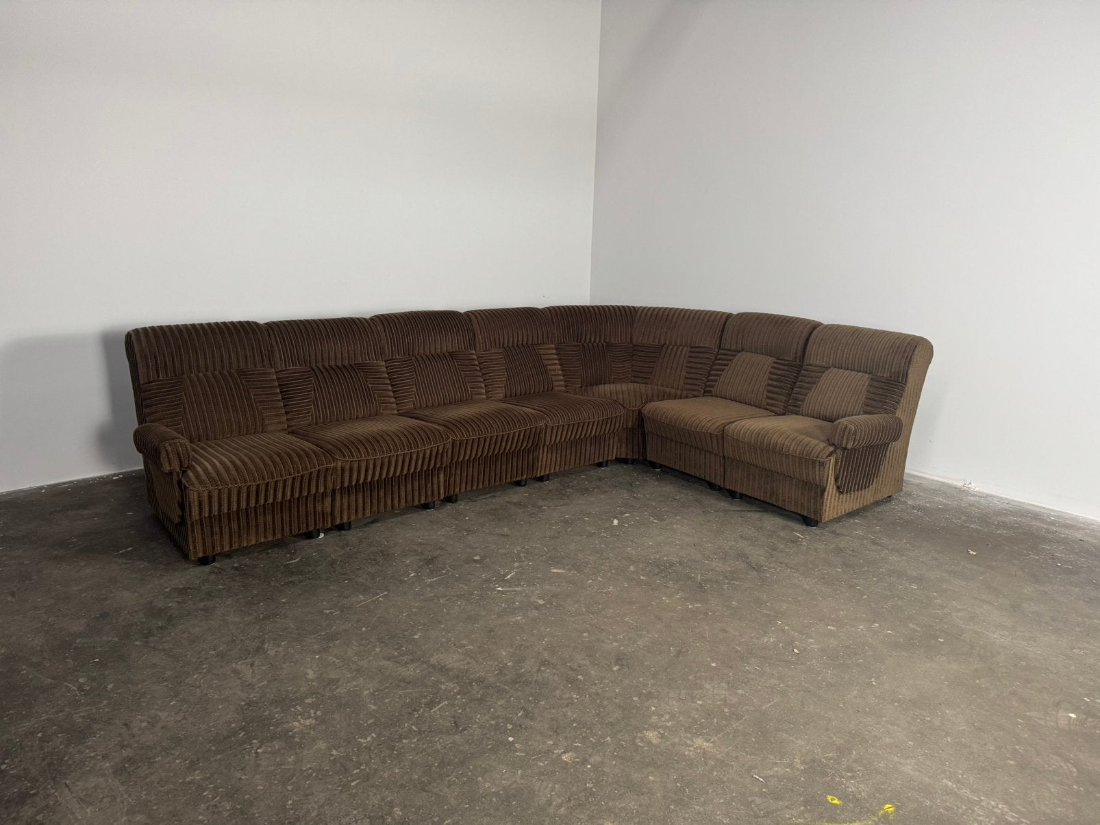 Vintage Retro elementenbank sofa zetel velours, Enlèvement, Comme neuf