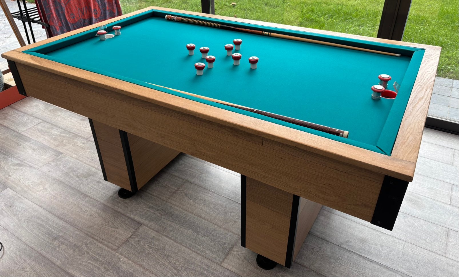 Tapbiljart met keu’s en ballen, Sport en Fitness, Ophalen, Zo goed als nieuw, Biljarttafel