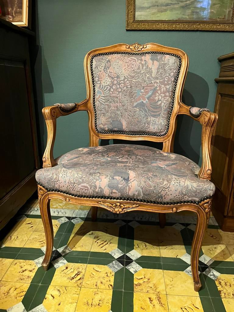 Antieke fauteuil LOUIS XV interieurstuk, Enlèvement ou Envoi