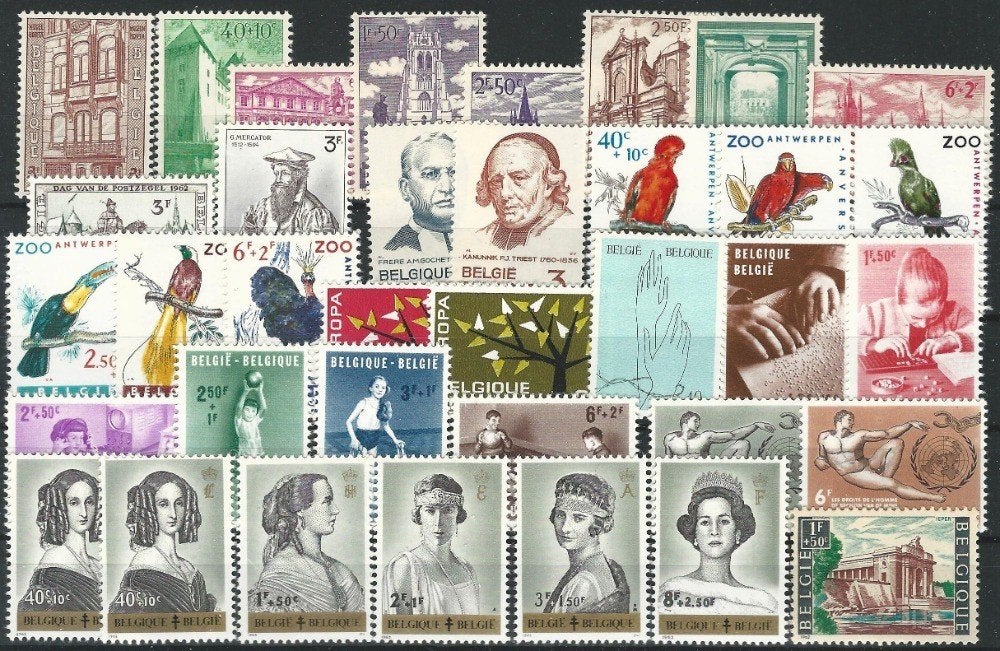 BELGIE - JAARGANG 1962, Timbres & Monnaies, Sans timbre, Enlèvement ou Envoi, Non oblitéré, Gomme originale