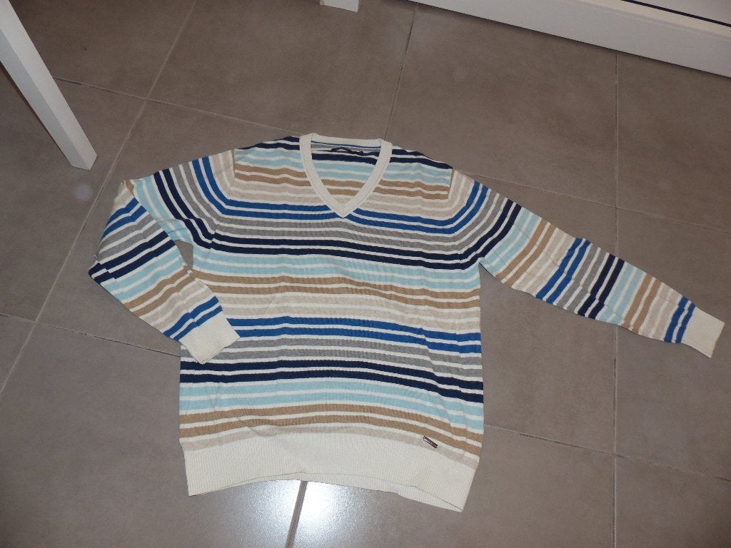 Melka gestreepte herentrui - maat medium, Kleding | Heren, Truien en Vesten, Overige kleuren, Maat 48/50 (M), Melka, Ophalen of Verzenden