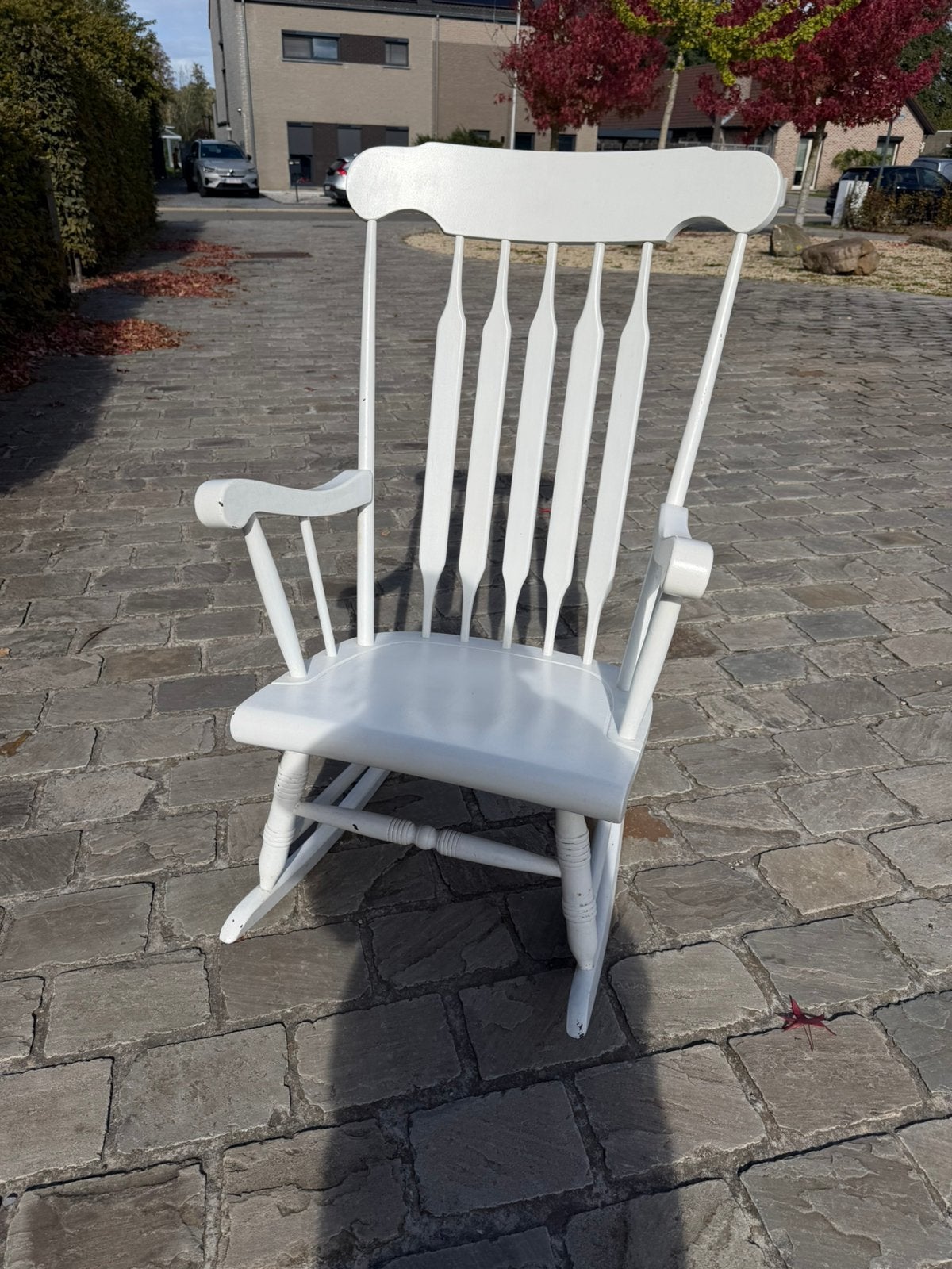Schommelstoel klassiek - witgeschilderd, Moins de 75 cm, Moins de 150 cm, Une personne, Enlèvement