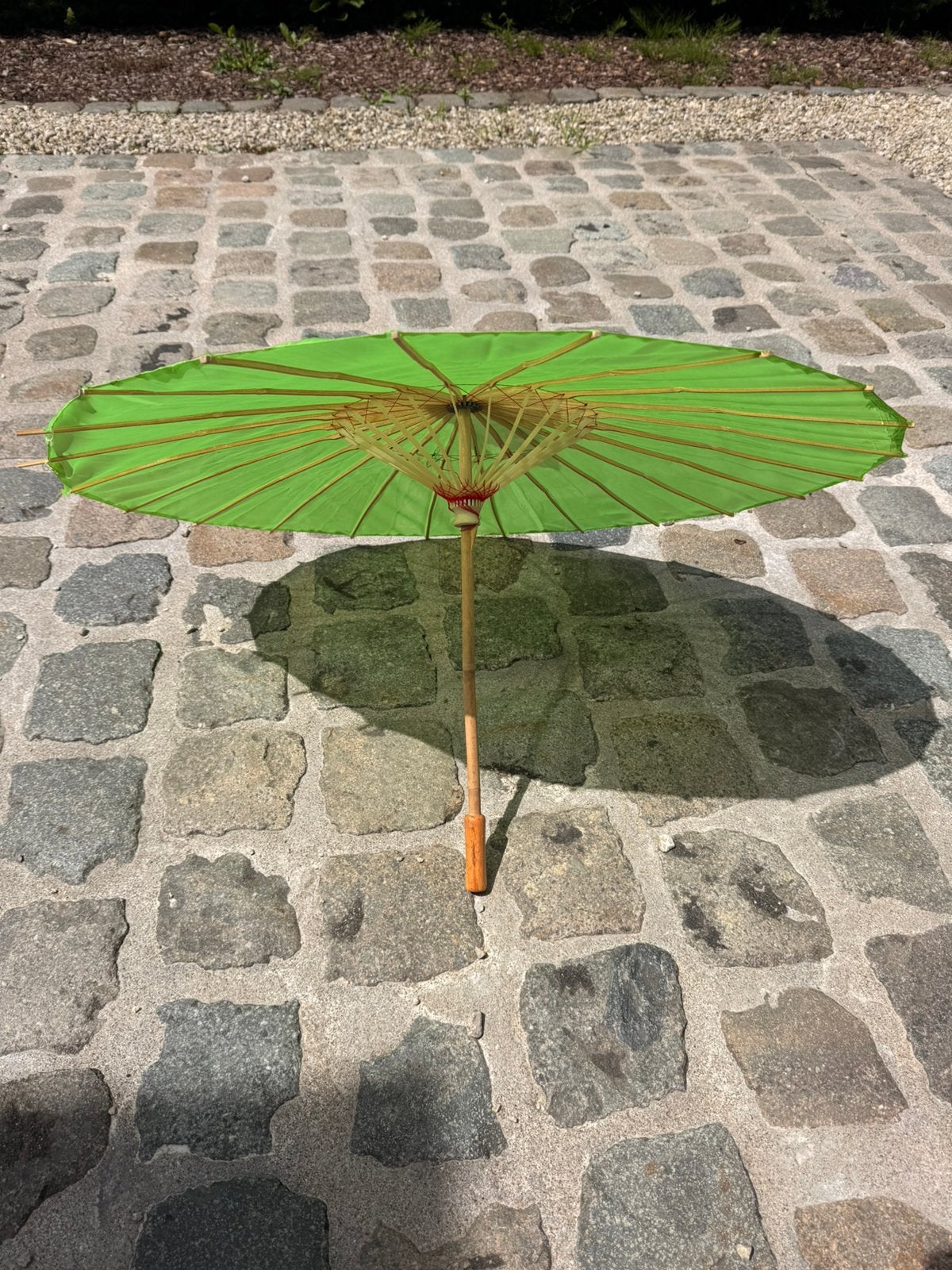 Zomerparasol japanse stijl - groen, Jardin & Terrasse, Parasols, Enlèvement ou Envoi, Utilisé, Moins de 1 mètre, Autres types