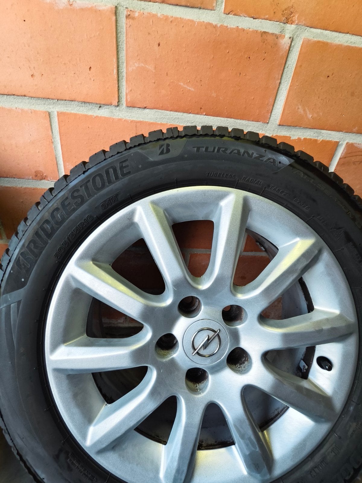Set velgen 5*105+ banden bridgestone 205*55*16, Enlèvement, Utilisé
