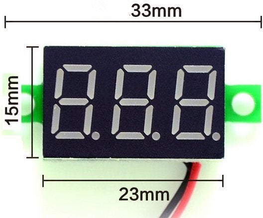 Digitale LED Spanningsmeter Voltmeter DC 2,5 V-32 V (inbouw), Ophalen of Verzenden, Nieuw