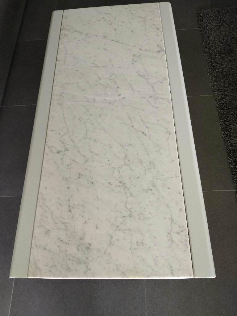 salontafel met marmeren blad, Ophalen, Gebruikt, 100 tot 150 cm, 50 tot 100 cm