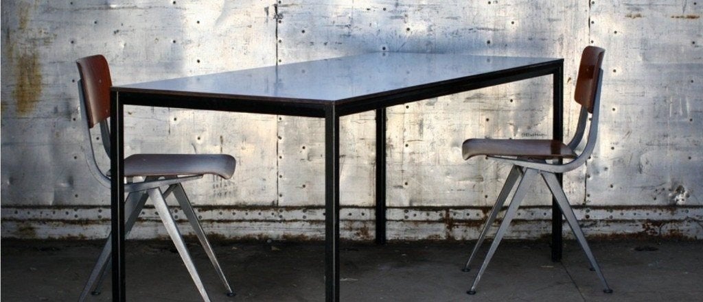 Table de salle à manger à facettes vintage industrielle, Enlèvement