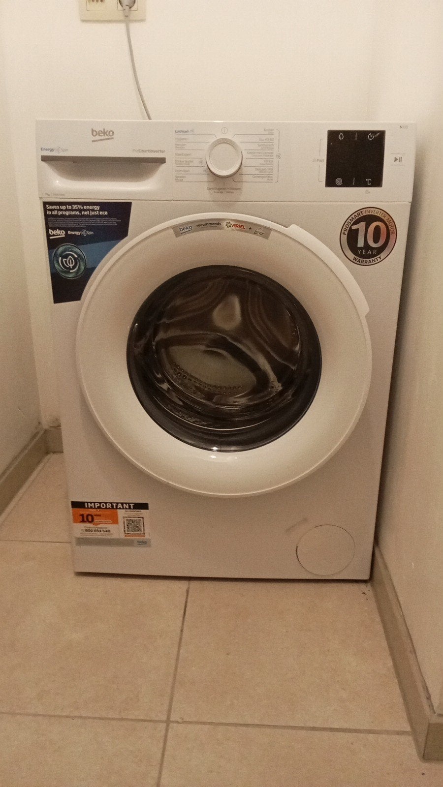 Machine à laver Beko 8 kg, 6 à 8 kg, Enlèvement, Comme neuf, Chargeur frontal
