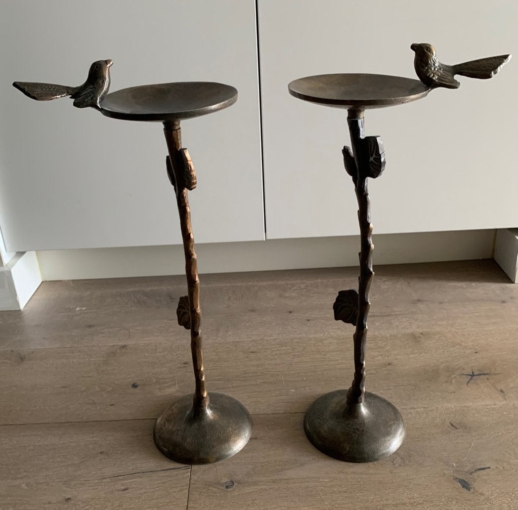 Lot de deux bougeoirs en laiton neufs, Enlèvement, Neuf, Bougie