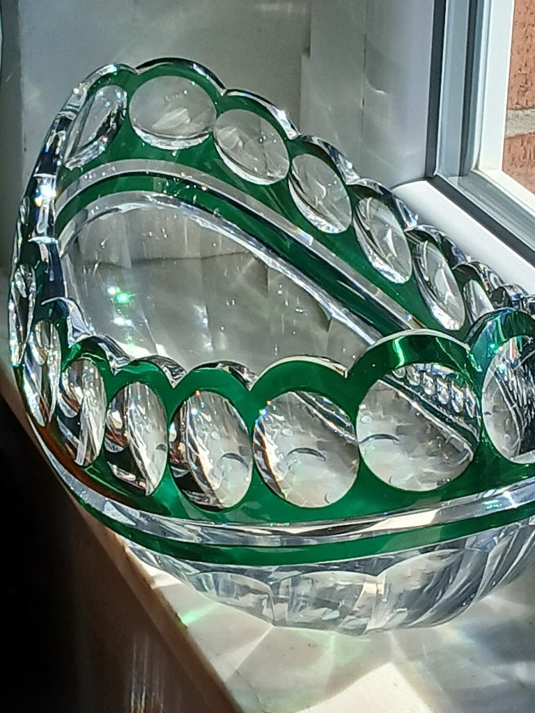 VAL SAINT LAMBERT Très grande coupe à noix style art déco, Enlèvement ou Envoi