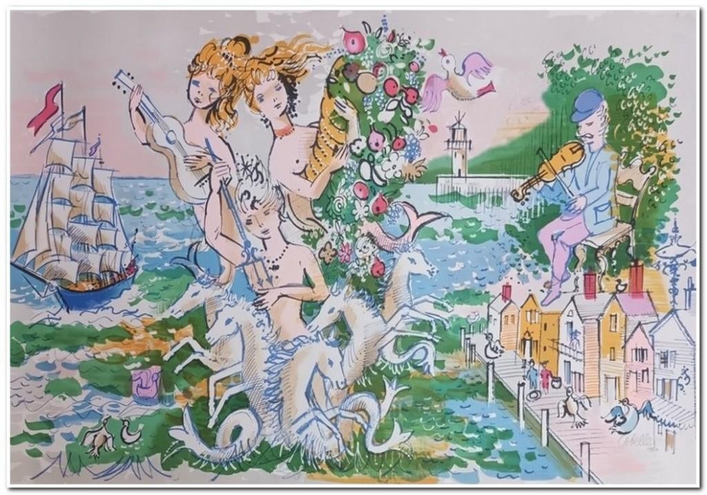 Charles Cobelle (1902–1994) - Originele kleuren lithografie, Antiquités & Art, Art | Lithographies & Sérigraphies, Enlèvement