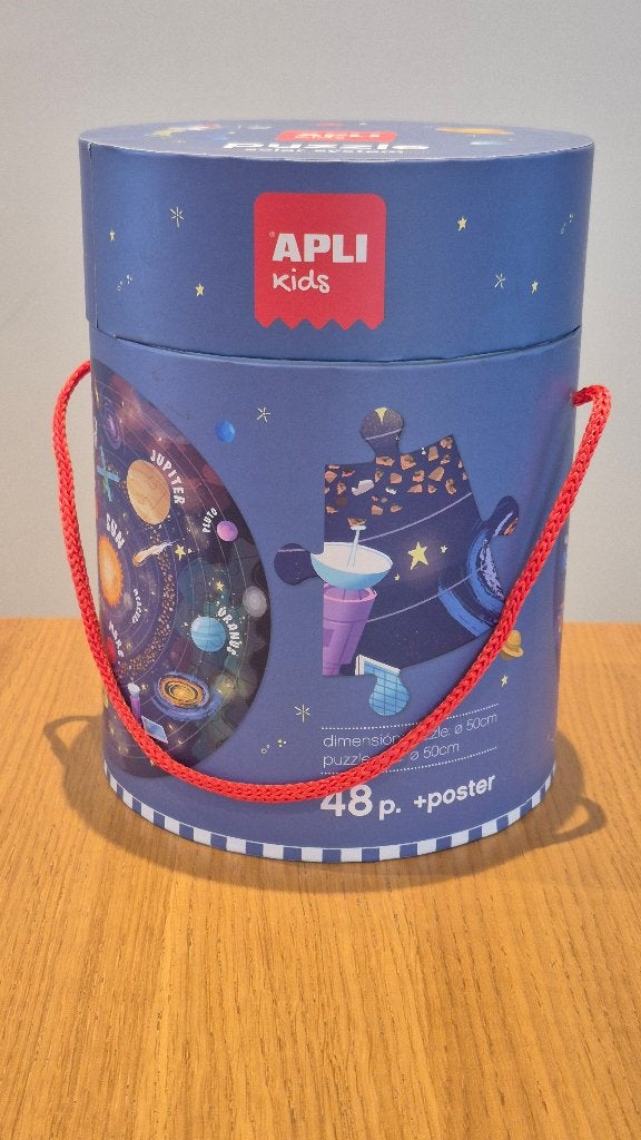 APLI ronde puzzel zonnestelsel, Ophalen of Verzenden, 10 tot 50 stukjes, Nieuw, 4 tot 6 jaar