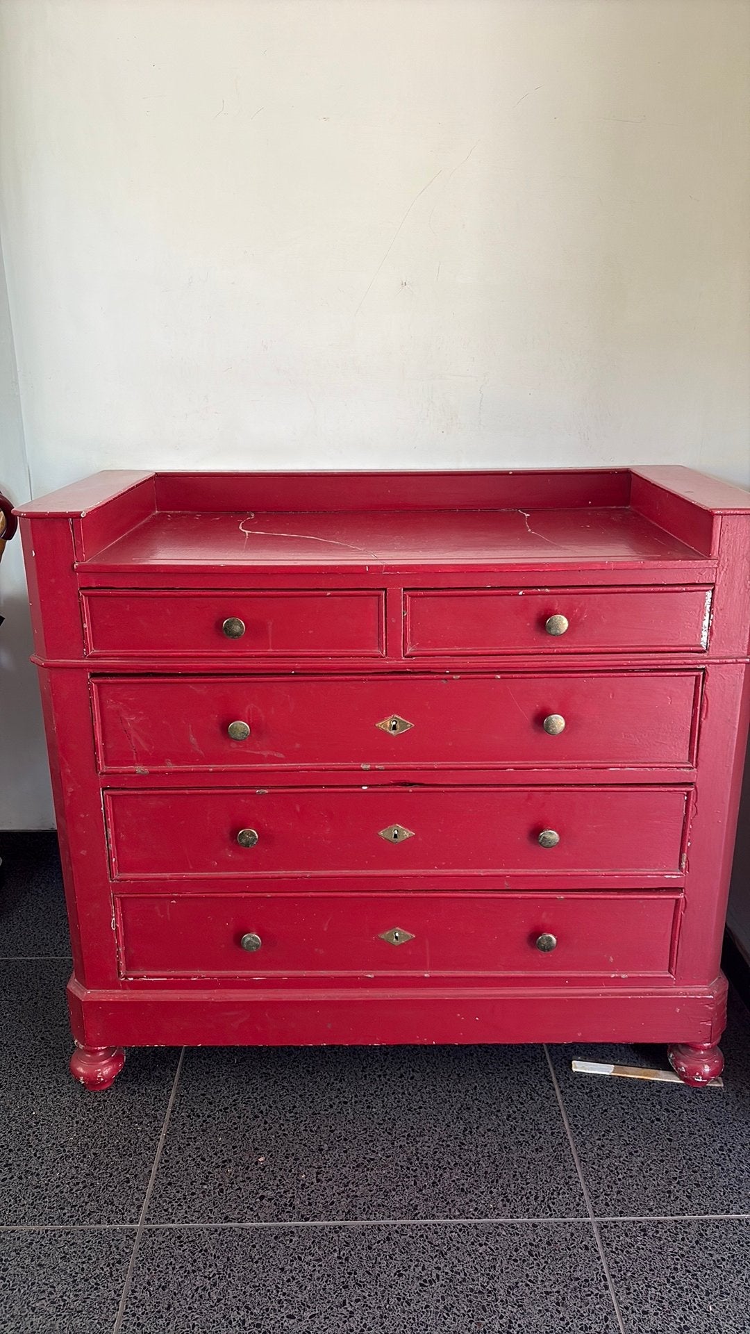 Dressoir kast jaren 60 bij grootouders op slaapkamer, Ophalen, 100 tot 150 cm, 5 laden of meer, Minder dan 100 cm