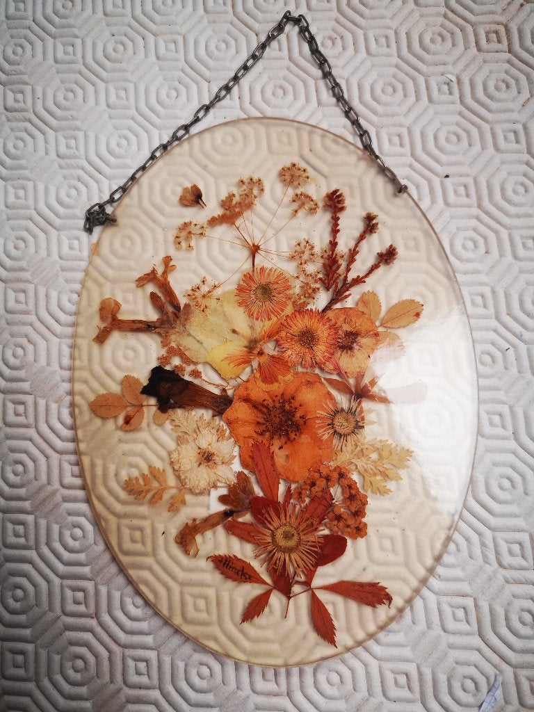 Cadre avec fleurs séchées 17 cm, Enlèvement ou Envoi