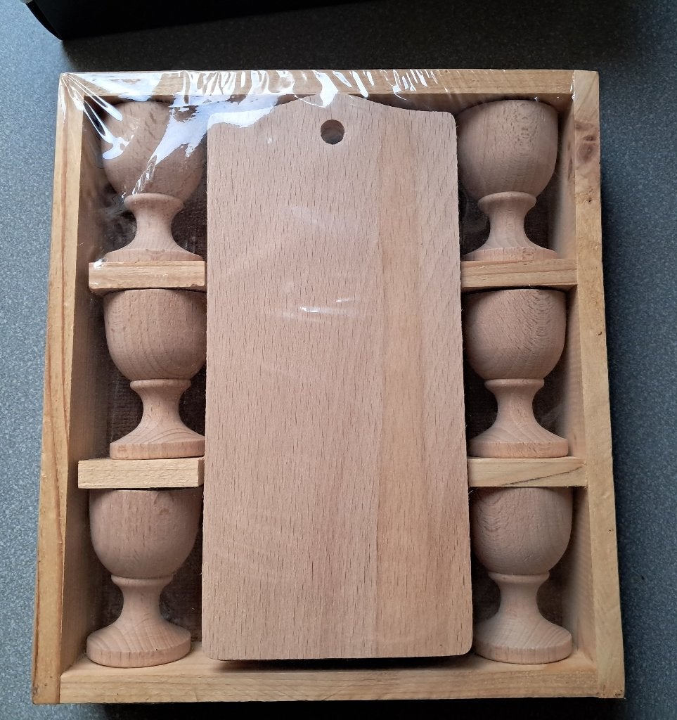 Magnifique set de petit déjeuner en bois, entièrement neuf, Neuf, Service complet, Enlèvement ou Envoi, Campagne/Folklorique