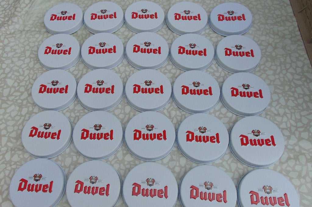 50 Metalen Duvel deksels, Ophalen of Verzenden, Nieuw, Overige typen, Duvel