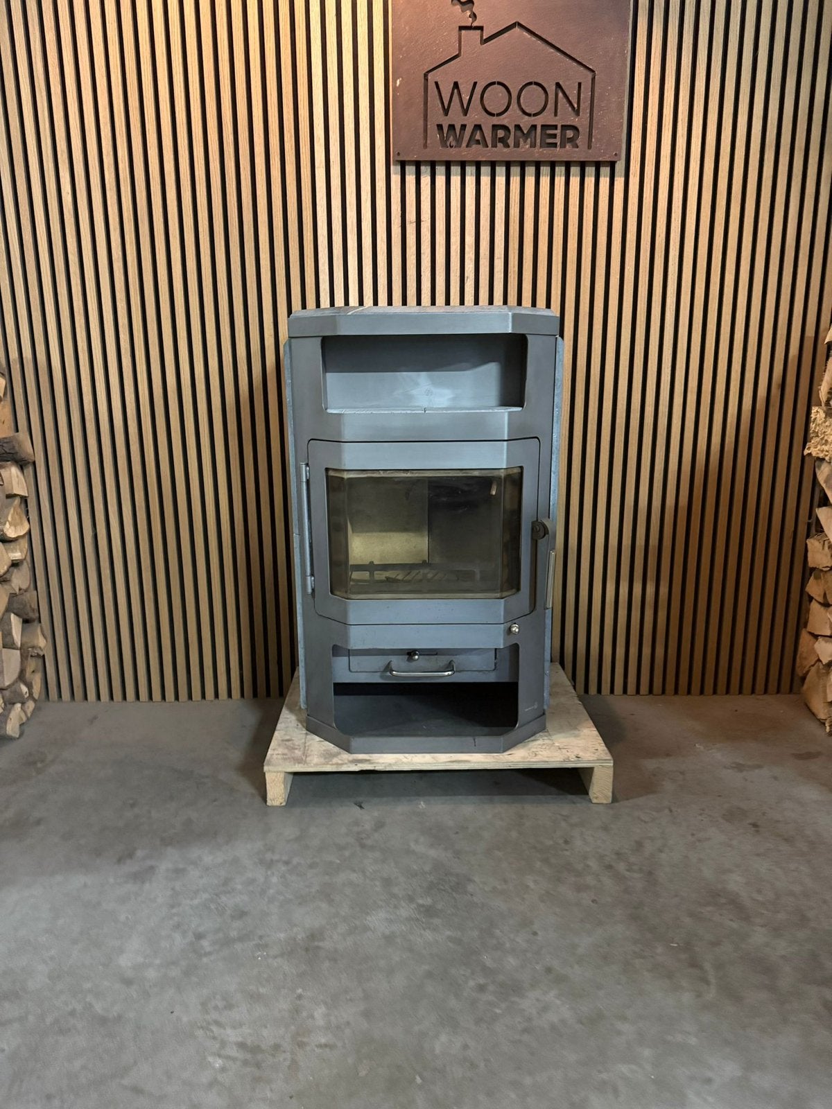26006 Speksteenkachel Wamsler 8,5 kw, Huis en Inrichting, Kachels, Gebruikt, Vrijstaand, Houtkachel, Hout, Ophalen