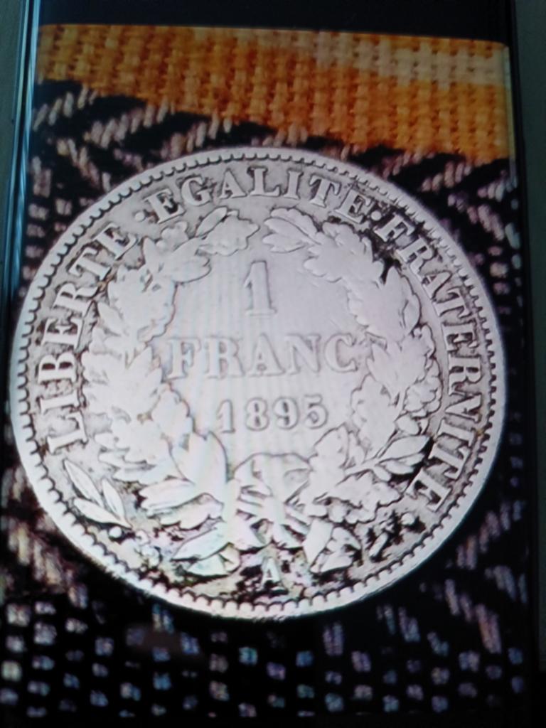 Pièce en argent 0,835 République française 1 franc 1895, Envoi, France, Monnaie en vrac, Argent