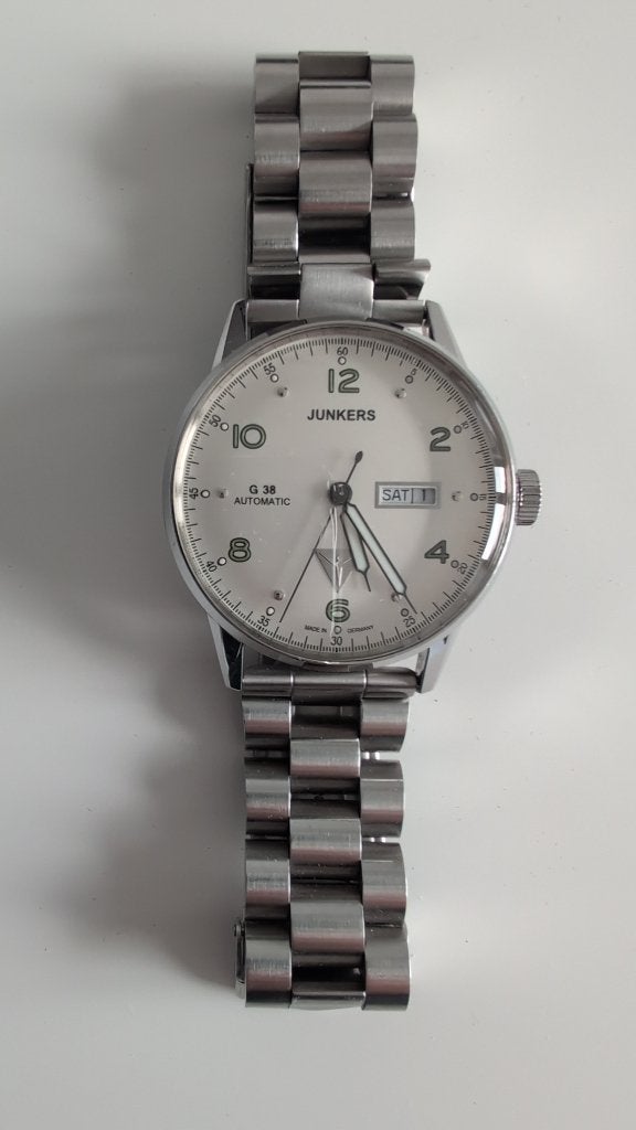 Junkers G38 Automatisch, Handtassen en Accessoires, Horloges | Heren, Staal, Staal, Polshorloge, Zo goed als nieuw