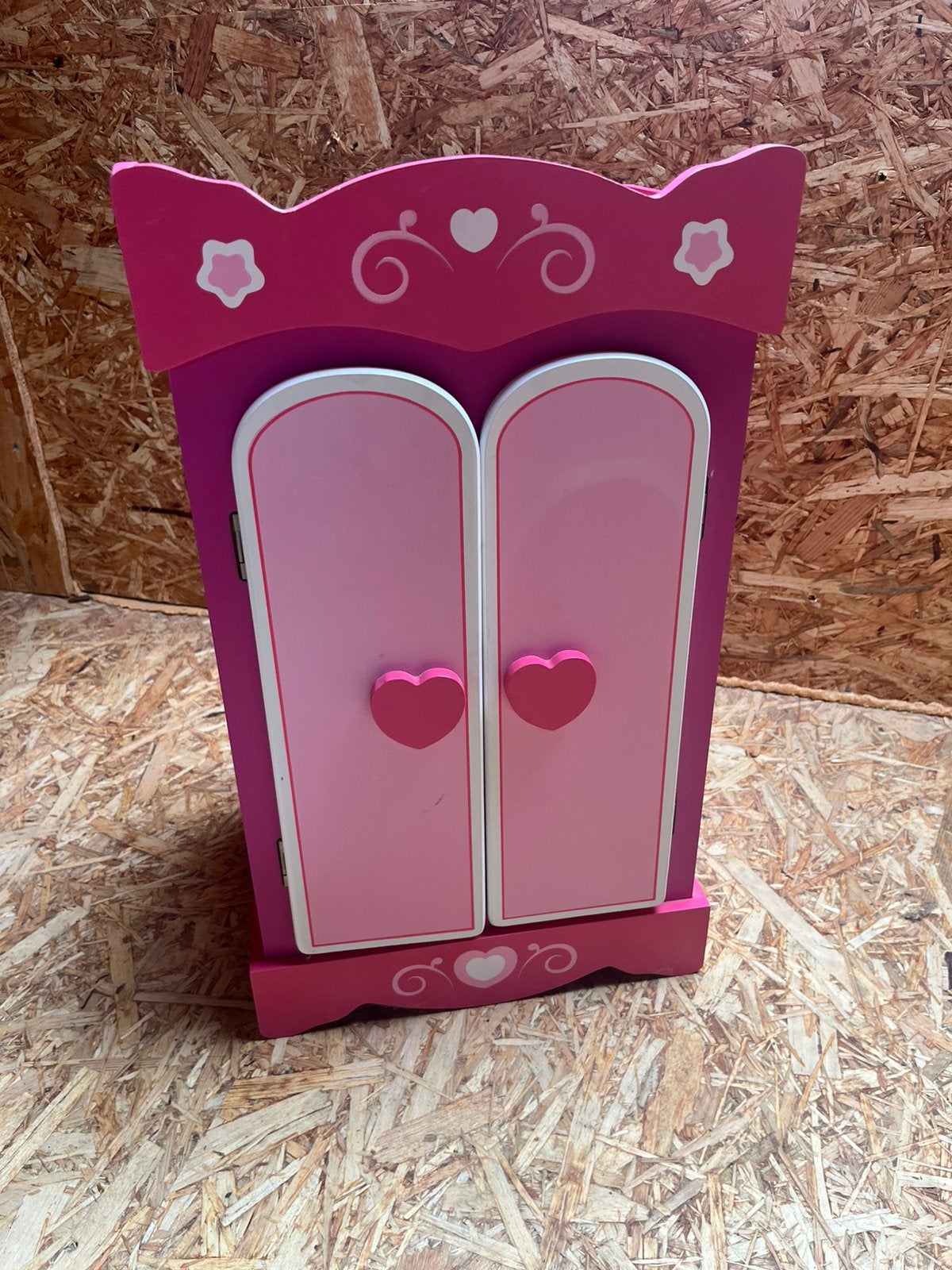 Poppenkleerkast roze hout, Kinderen en Baby's, Ophalen, Gebruikt
