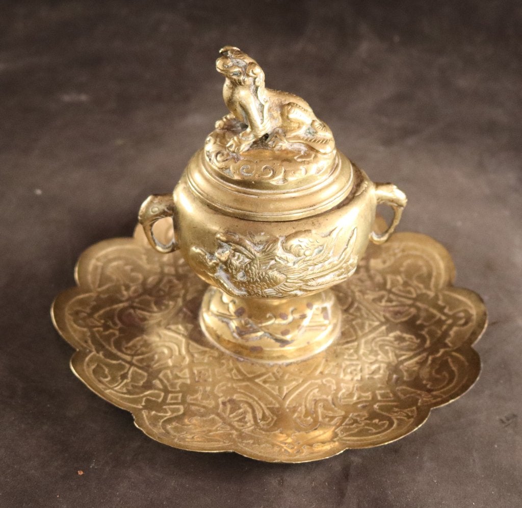 Encrier en bronze antique, Antiquités & Art, Antiquités | Accessoires de maison, Enlèvement ou Envoi
