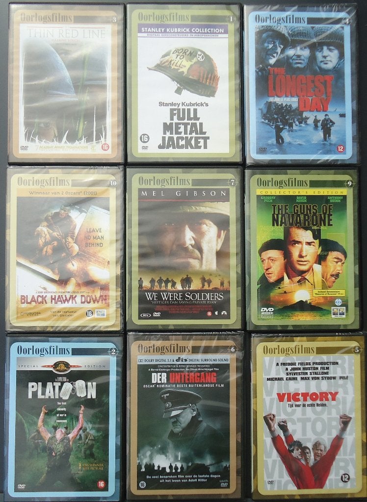9 Oorlogsfilms- klassiekers, Engels, Nederlands, Ophalen of Verzenden, Zo goed als nieuw