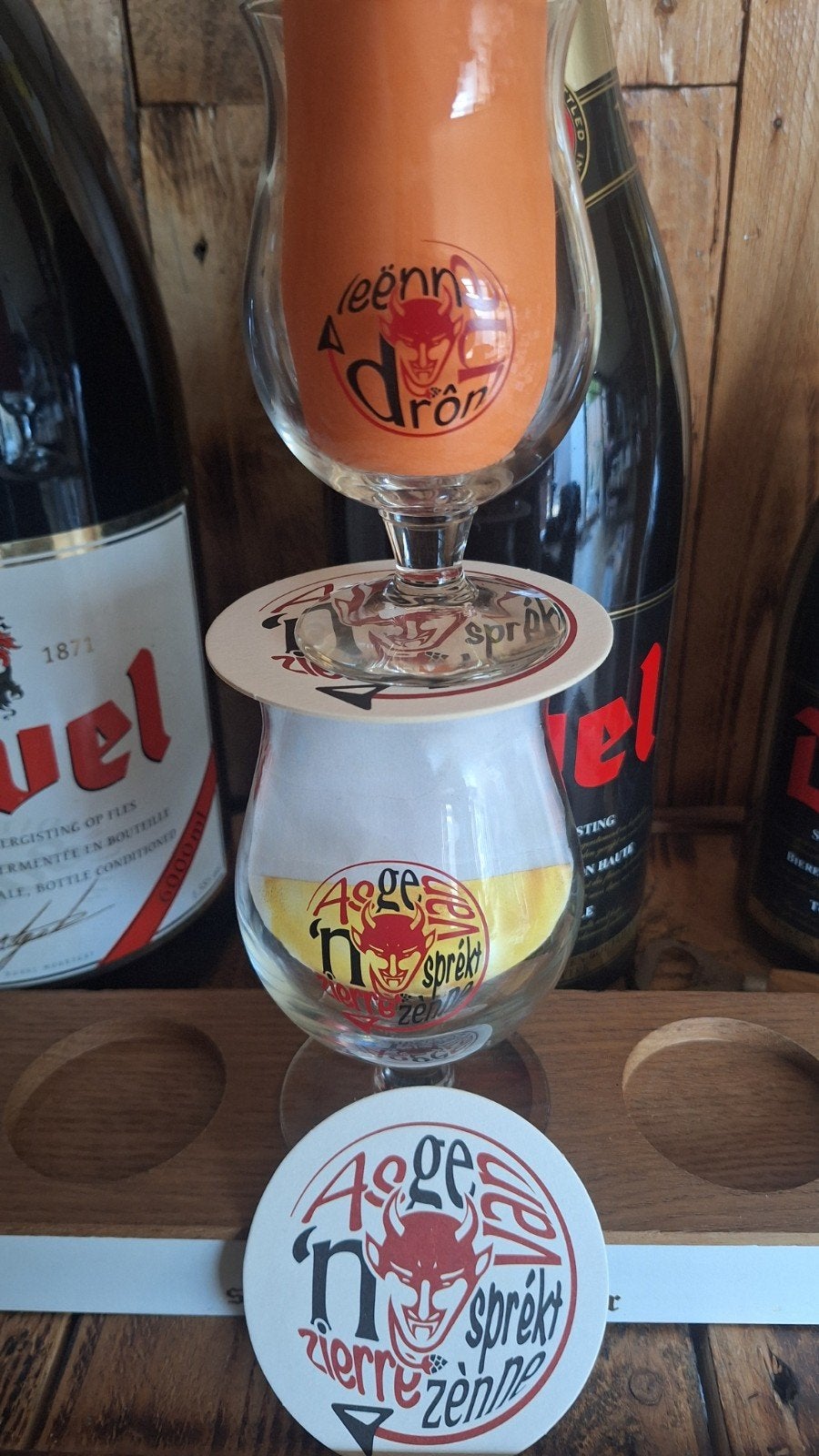 Duvel "Asge van Duvel sprekt" Duo!, Ophalen of Verzenden, Zo goed als nieuw, Glas of Glazen, Duvel