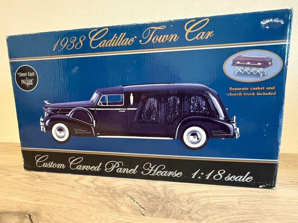 Precision Miniatures 1938 Cadillac Town Car Hearse –PMSC-05B, Ophalen, Zo goed als nieuw, Auto