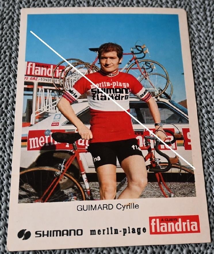 Flandria Shimano Merlin - Plage / Cyrille Guimard, Verzamelen, Verzenden, Gebruikt, Poster, Plaatje of Sticker