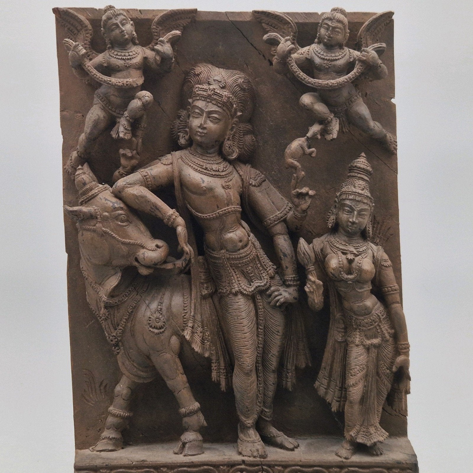 Prachtig Indiaas gesneden paneel, Antiek en Kunst, Beeld, Gesneden, Hout