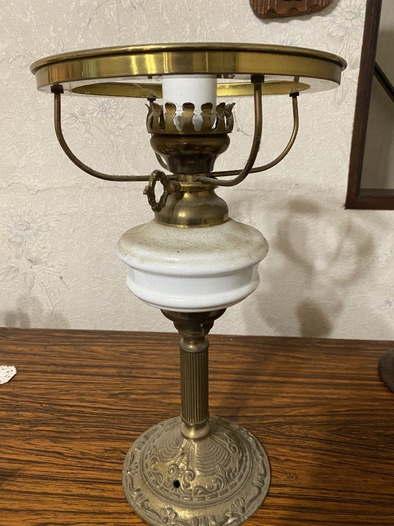 Vintage olielamp (eind 19e - begin 20e eeuw), Ophalen of Verzenden