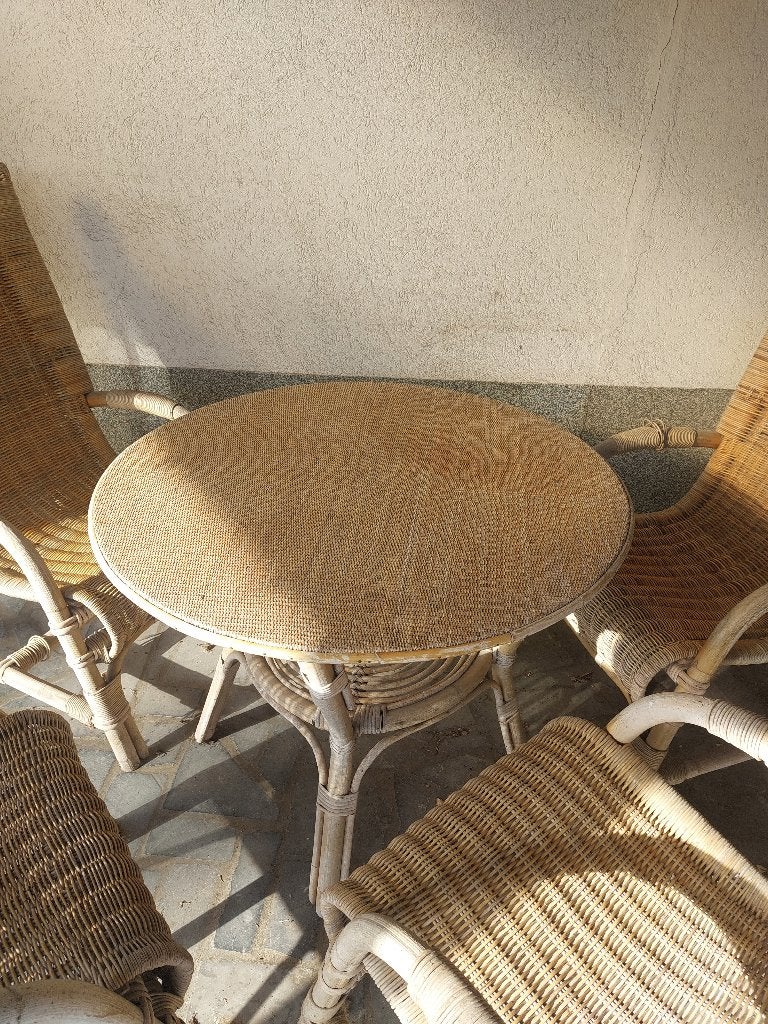 Rieten tuinstel, Tuin en Terras, Ophalen