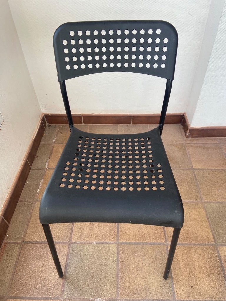 6 stoelen, Huis en Inrichting, Ophalen, Kunststof, Gebruikt, Zwart