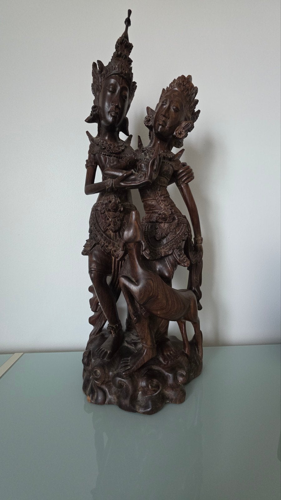 Balinees beeld in hout perfecte staat, Ophalen, Hout, Houtsnijwerk