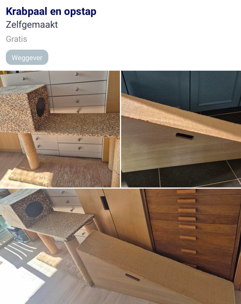 Zelfgemaakte kattenmeubels, Dieren en Toebehoren, Ophalen, Zo goed als nieuw