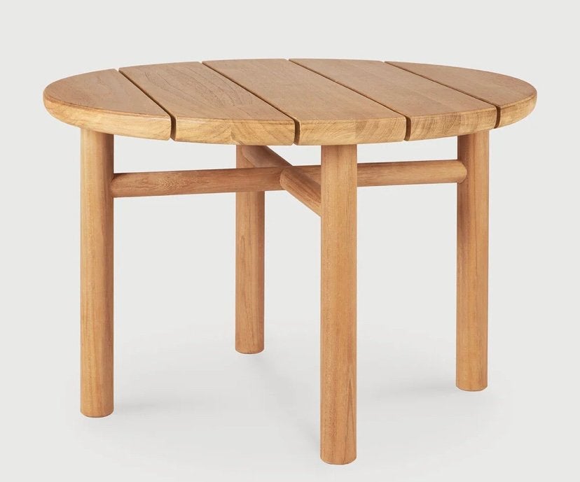 Ethnicraft Quatro outdoor coffee table - teak - *NIEUW*, Enlèvement, Neuf, Rond, Bois de teck