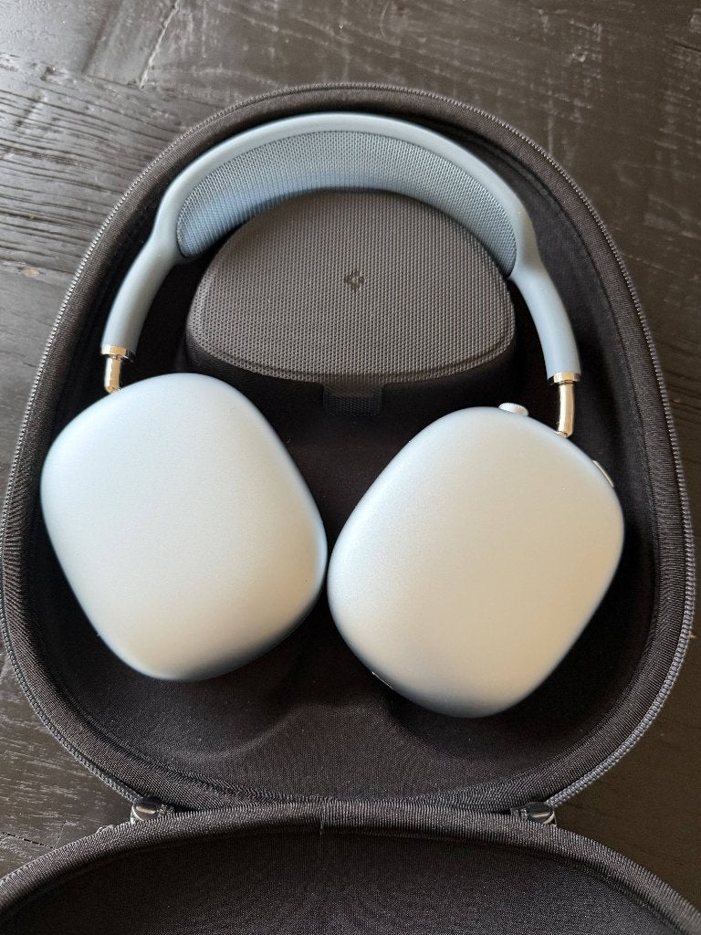 AirPods Max (USB-C) – Blauw – met harde opbergcase, TV, Hi-fi & Vidéo, Réduction de bruit, Comme neuf, Enlèvement, Bleu