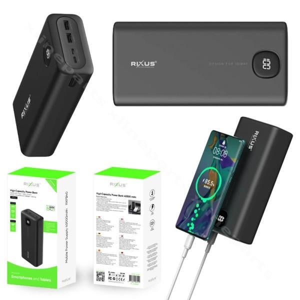 Rixus RXPB40 High Capacity Power Bank 40.000mAh Black, Ophalen, Nieuw, Rixus
