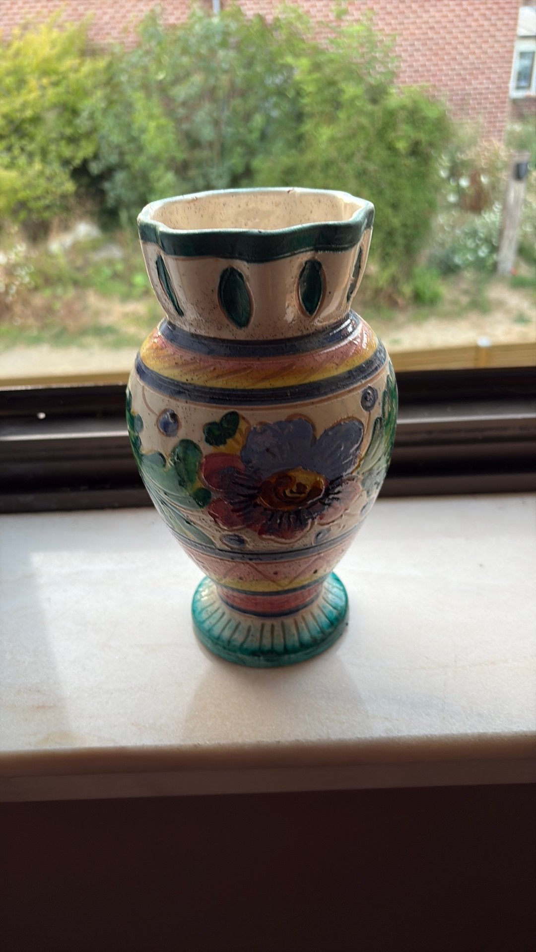 Vase en majolique en céramique italienne vintage 1970, Antiquités & Art, Enlèvement ou Envoi